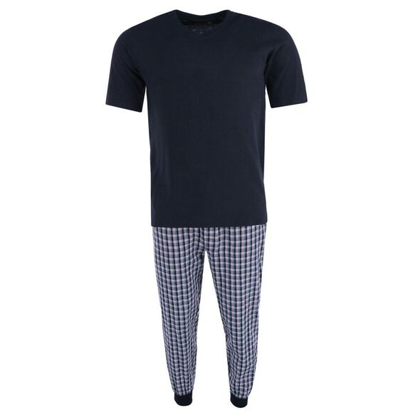 Ten West Apparel Men's V-Neck Top With Plaid Jogger Lounge Set - Picture 1 of 4